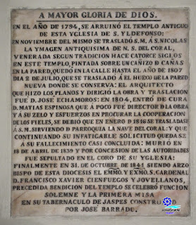 Placa conmemorativa - Iglesia de San Ildefonso - Sevilla