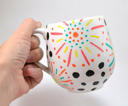 Ilovetocreate Blog Dashes And Dots Diy Floral Mugs