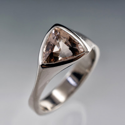 Trillion Morganite Ring