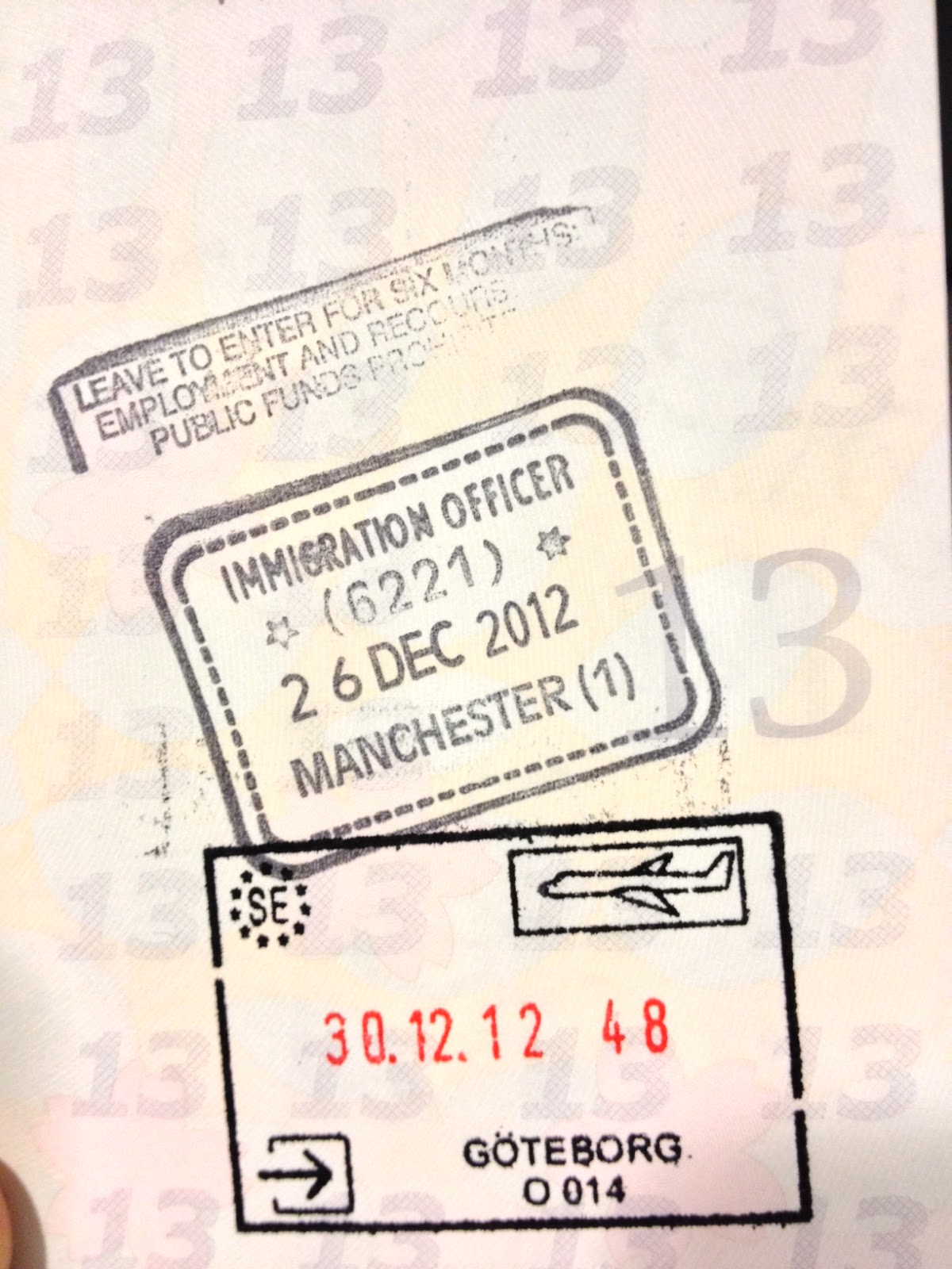 にこにこsverige日記 スウェーデンの入国スタンプ