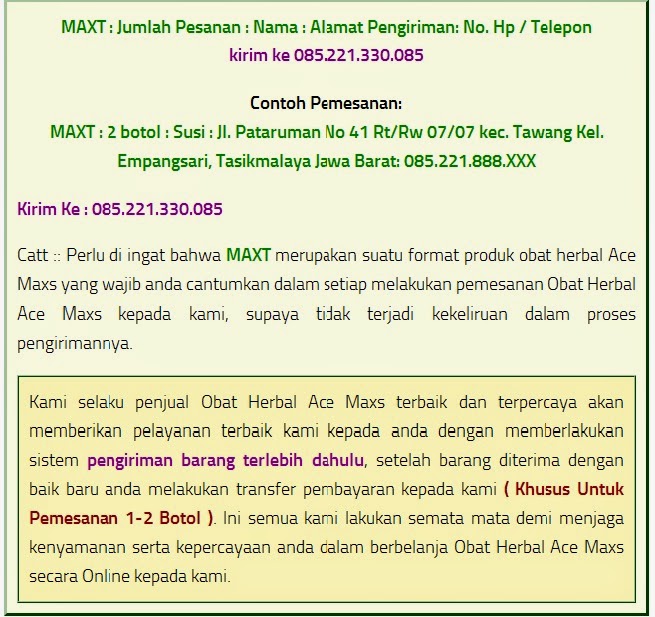 Cara Pemesanan Ace Maxs Cara Pemesanan Ace Maxs