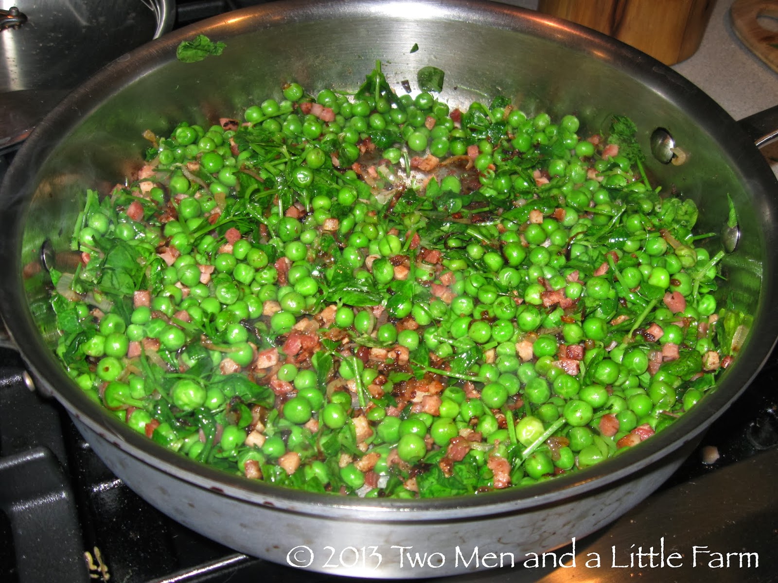 Two Men and a Little Farm THREE P PASTA (PANCETTA PEA PARMESAN) RECIPE