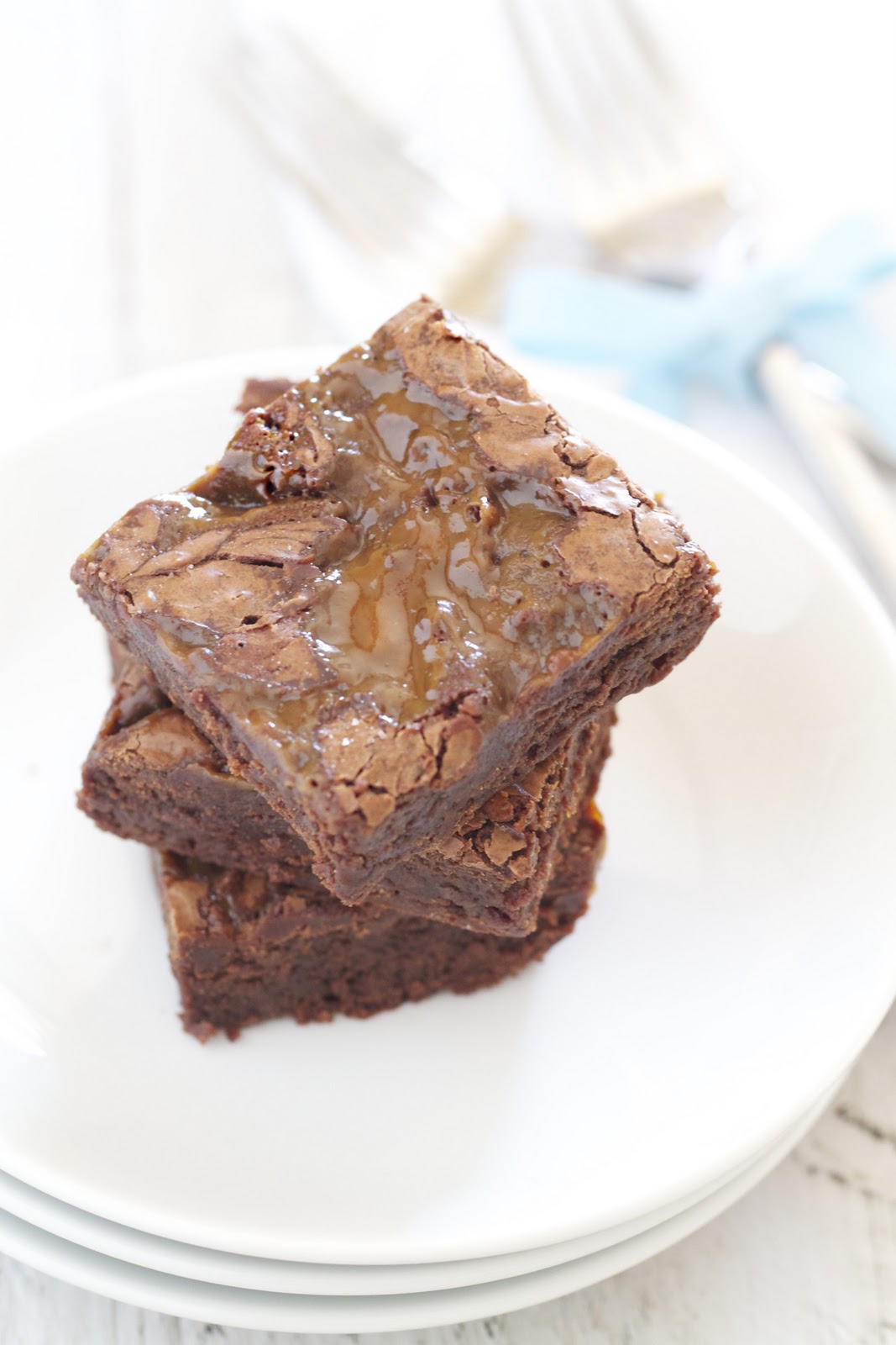 Epicurean Mom Salted Caramel Swirled Brownies