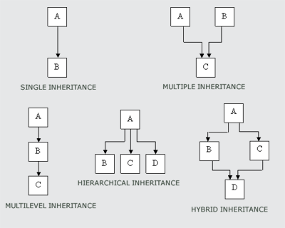 inheritance reflects hierarchy combination hybrid legal types four any other programming