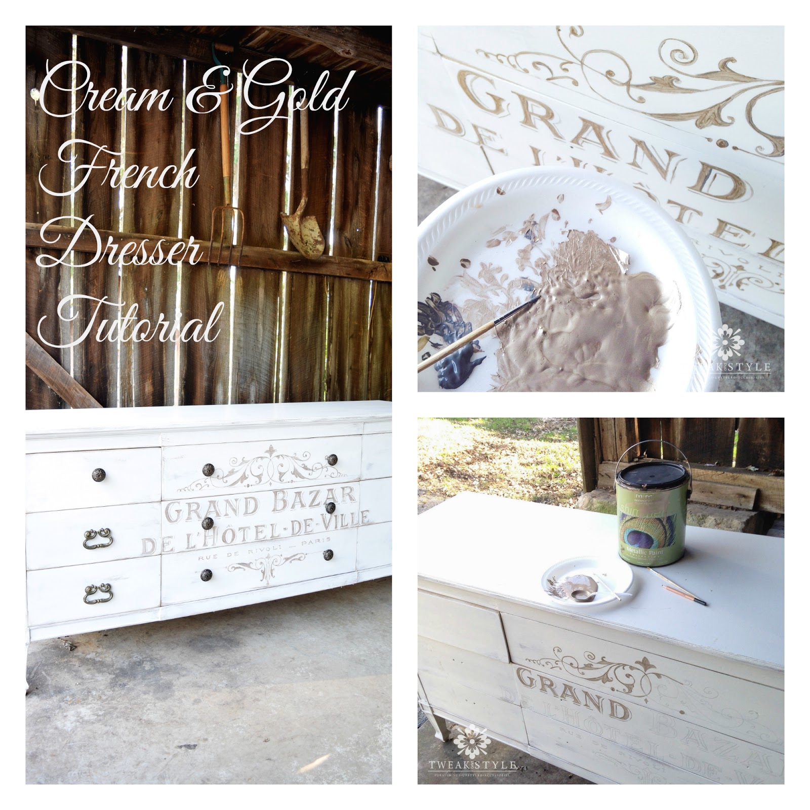 Tweak Style Blog Cream And Gold French Dresser Tutorial