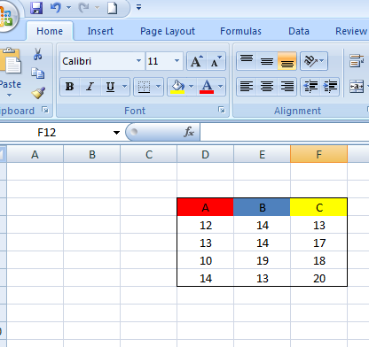 2d Column Chart Excel