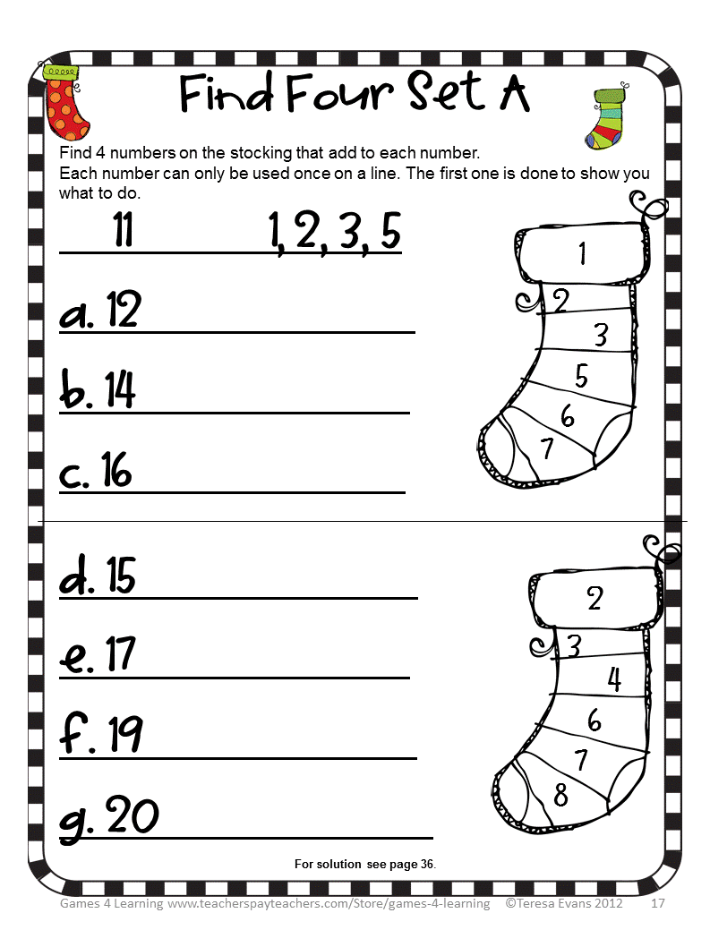 Fun Games 4 Learning: Christmas Math Games