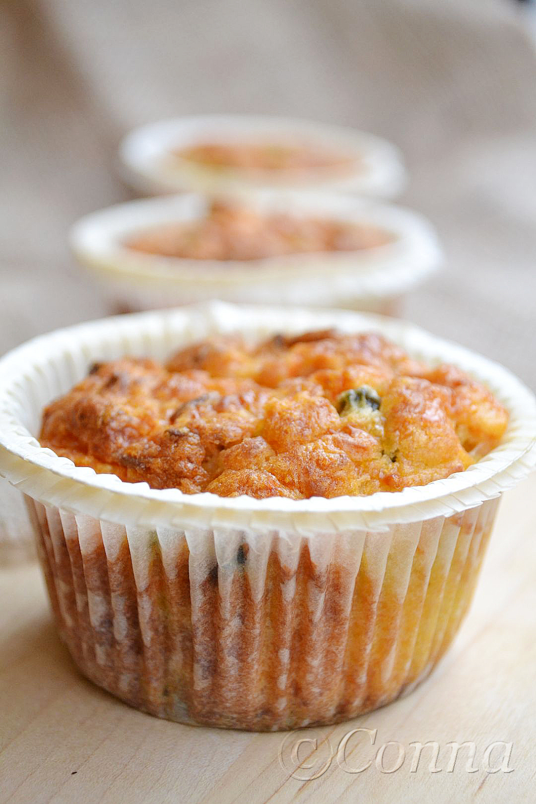 Sabor Αλμυρά μάφιν με αρακά, καρότα, ελιές και τυριά / Savory muffins