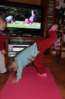Little girl doing yoga
