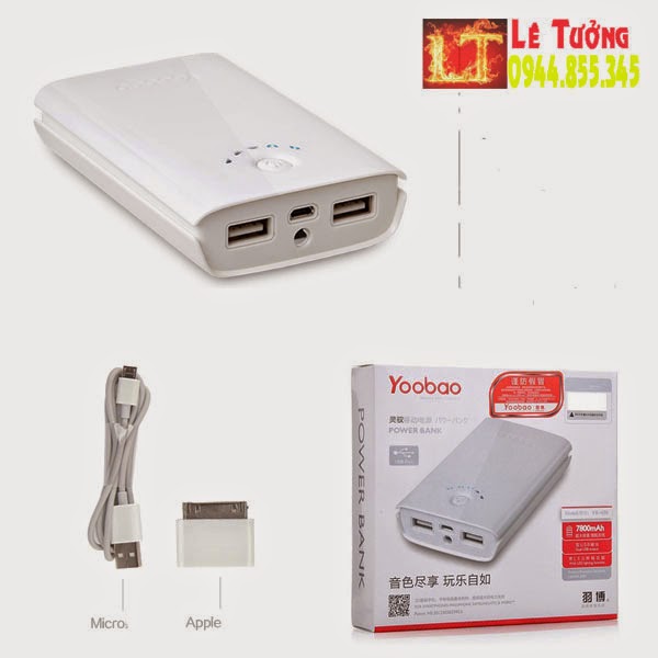 Sạc pin dự phòng Yoobao 7800mAh (Yb-636) 2 cổng USB 5