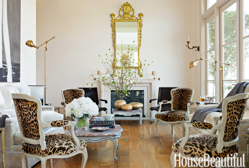 Ing For Leopard The Enchanted Home An Open Airy And Dramatic Space With The Four Leopard Chairs House Beautiful