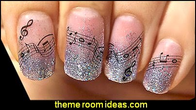 Decorating Theme Bedrooms - Maries Manor: Nail Art - Music Themed Music Nail Decals-Ar Notes Decoration Designer Wraps - Decorating Theme Bedrooms - Maries Manor: Nail Art - Music Themed