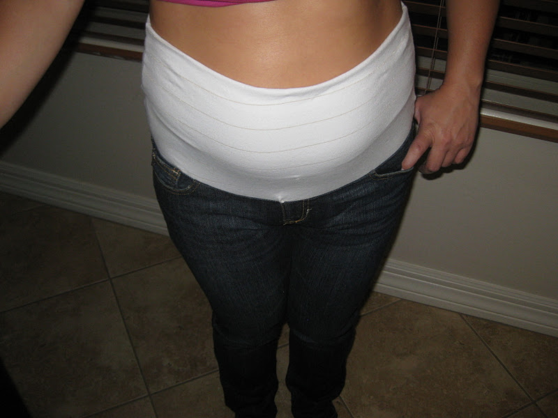 one hour a day DIY Maternity Jeans (from regular jeans)