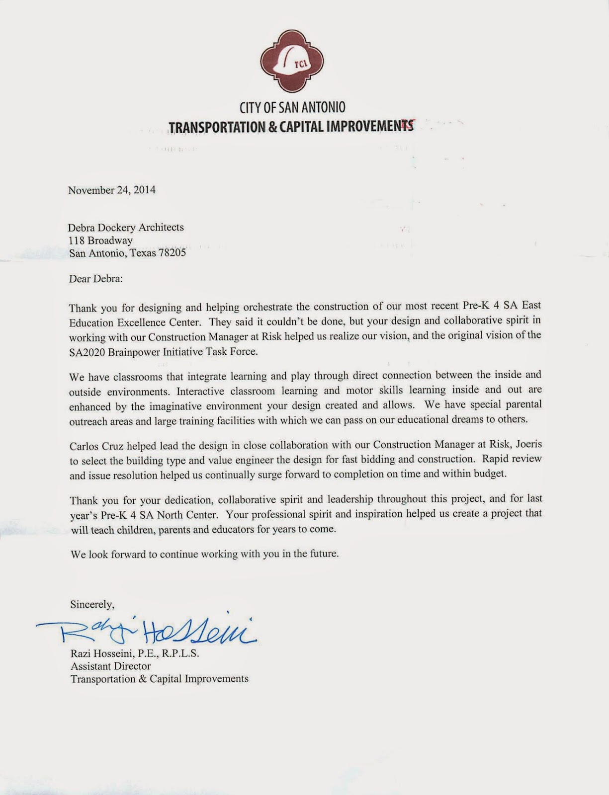 Office Renovation Contractor Interior Designers Letter