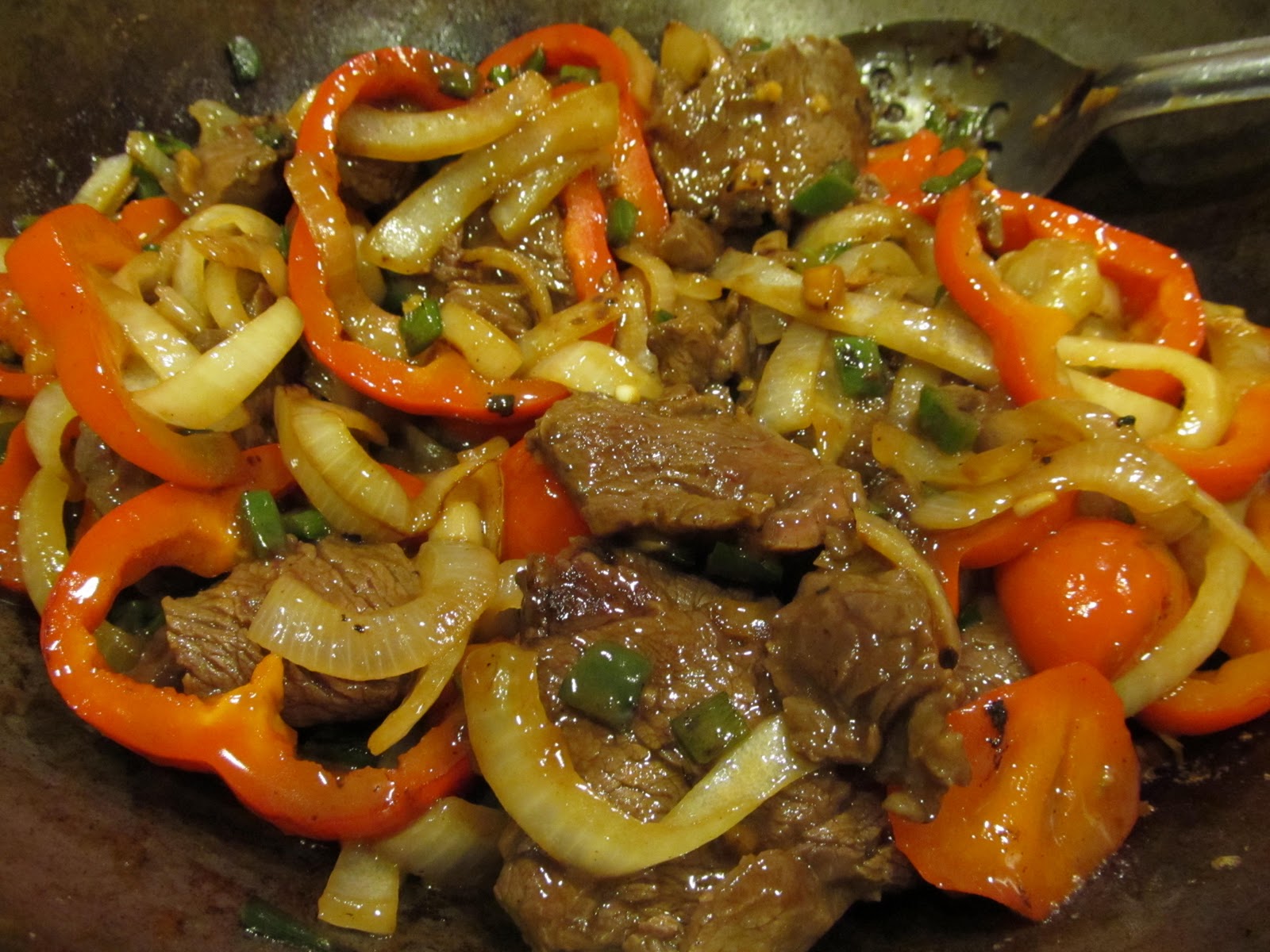 Kim's Cooking and Gardening Beef with Peppers and Noodles