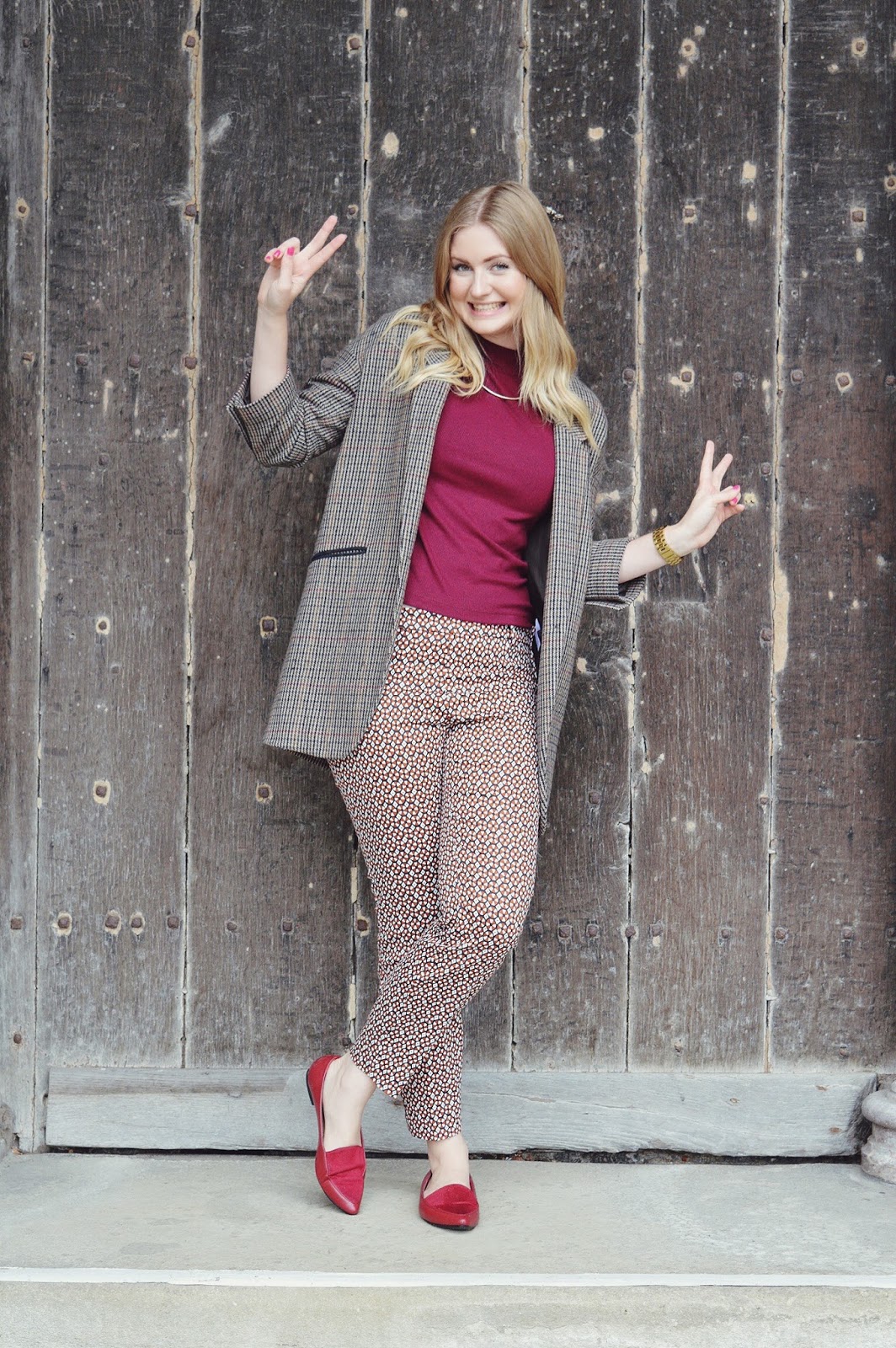 H&M printed trousers, FashionFake, fashion bloggers, Autumn fashion lookbook