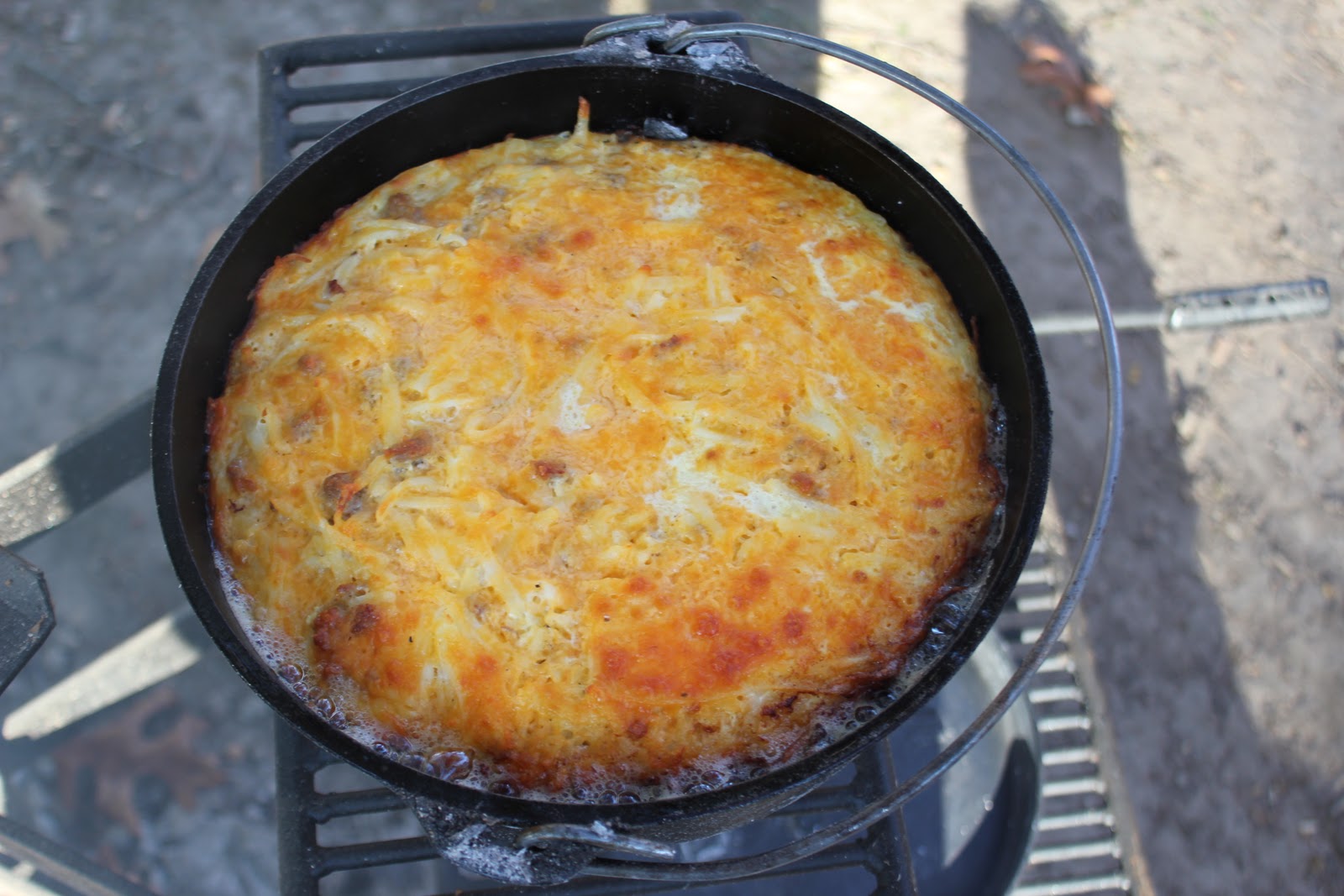 Matt and Erin's Dutch Oven Experiments Camper's Breakfast Casserole