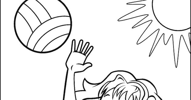 Coloring & Activity Pages: Girl Playing Beach Volleyball Coloring Page