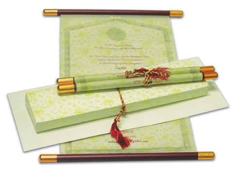wedding invitation scroll