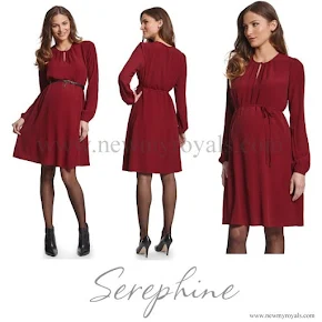 Crown Princess Victoria wore Seraphine Woven Crepe Maternity Dress