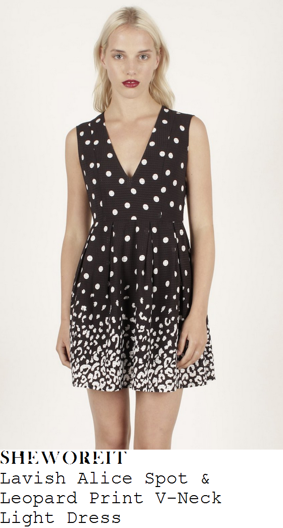 una-healy-black-white-spot-leopard-print-dress