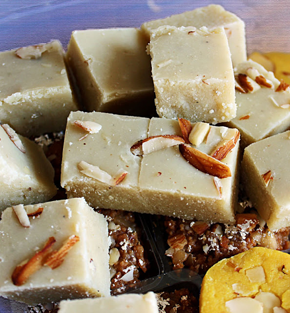 mithai made from milk and garnished with almonds
