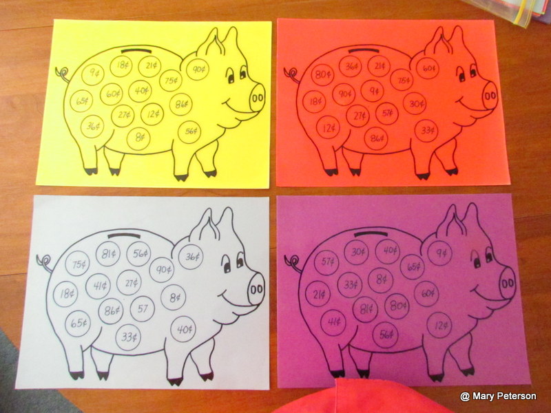 Games For Learning Piggy Bank Coin Bingo