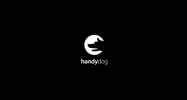 Hidden and Clever Hand+Dog Logo Example