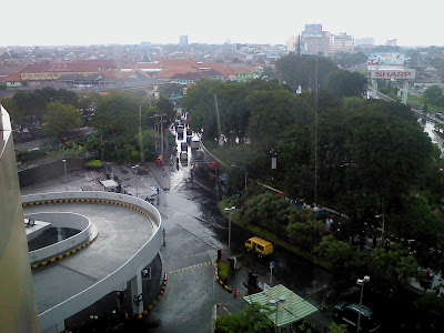 Islamic Hospital street scene from above the Royal Plaza Surabaya