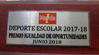 PREMIO "IGUALDAD DE OPORTUNIDADES" EN DEPORTE ESCOLAR (13/11/2018).