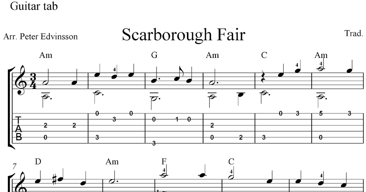 scarborough fair ukulele tab pdf