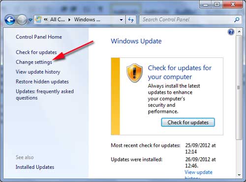Setting Windows Updates