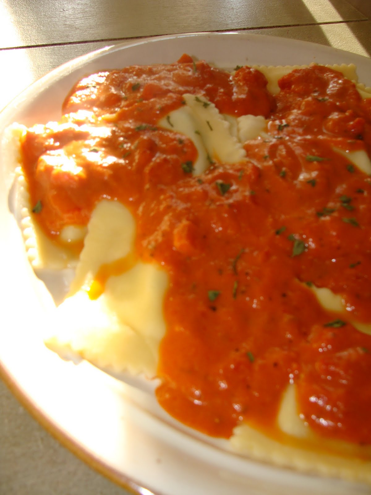 Just Cooking Spinach and CheeseFilled Ravioli with a BasilCream Sauce