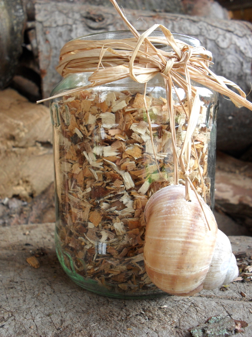 Turquoise Tepid Teadrop Basteln Windlicht mit Sägespänen