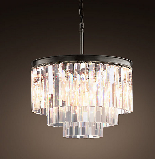 Copy Cat Chic Restoration Hardware 1920's Odeon Glass Fringe Chandelier