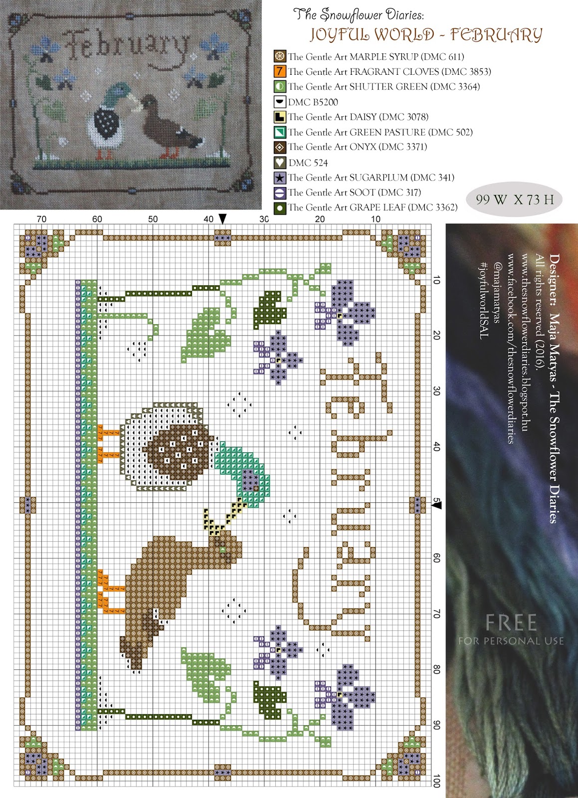 The Snowflower Diaries JOYFUL WORLD FEBRUARY PATTERN