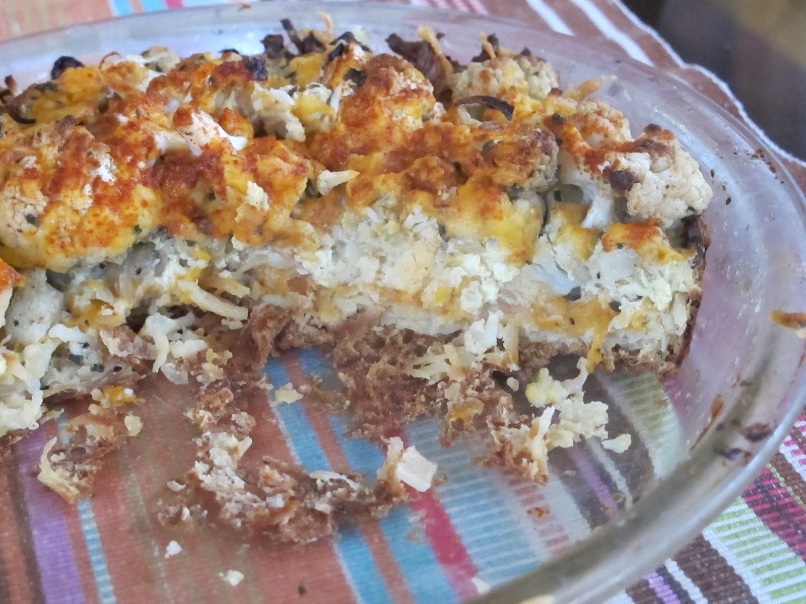 Veggies, Spice and Everything Rice Cauliflower Cheese Quiche in Potato