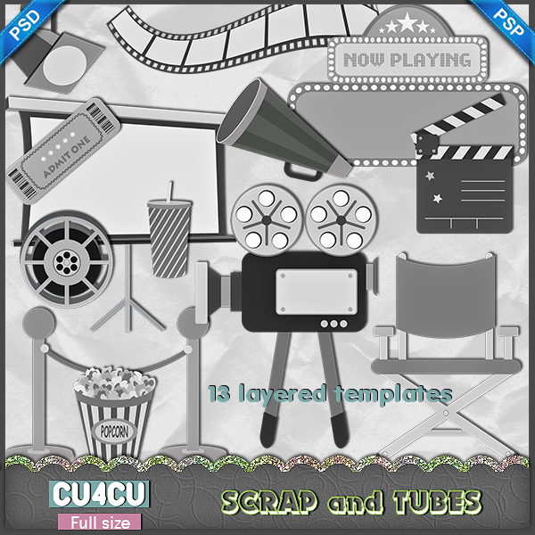 IN STORES Movie Accessories Templates (FS/CU4CU) Scrap and Tubes