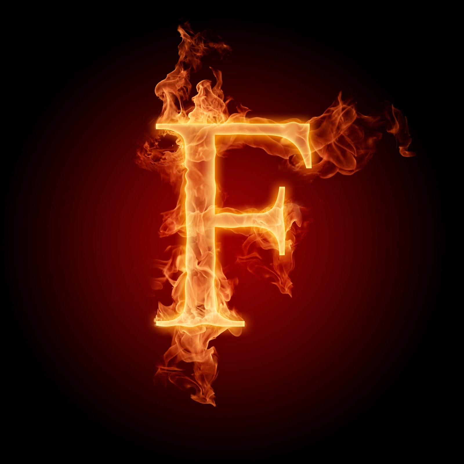 Free Burning Fire Letter Alphabet - Naviwall