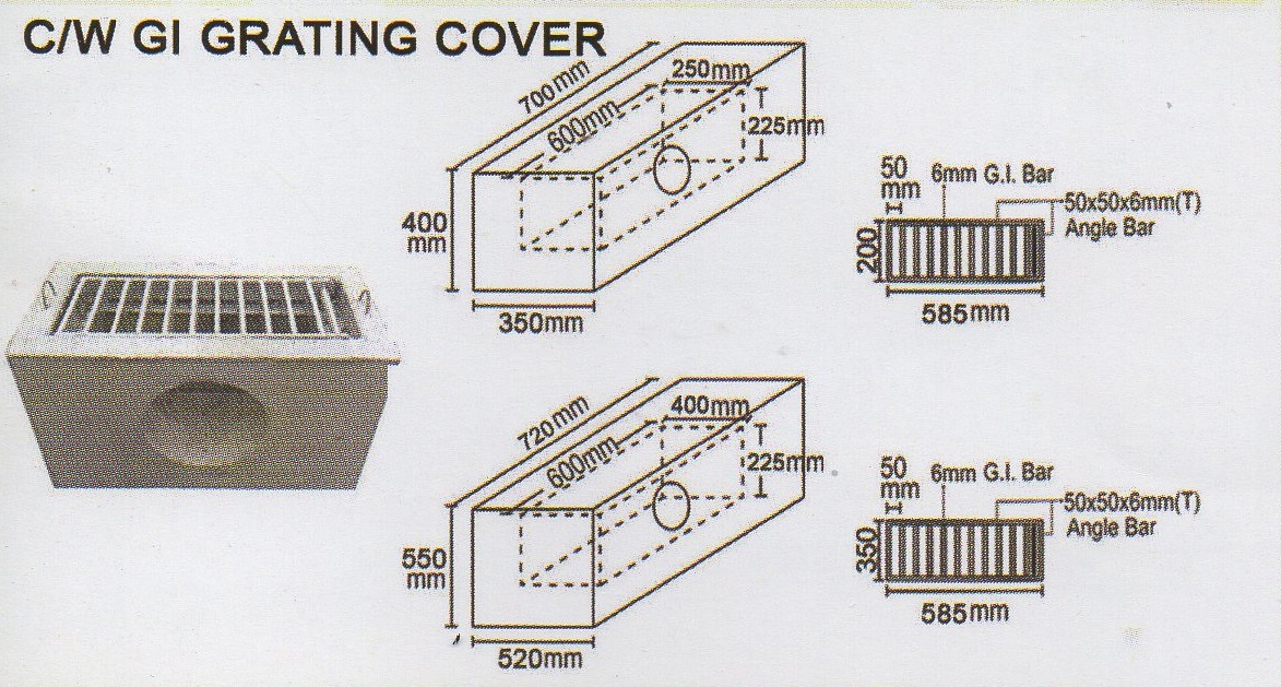 PRECAST COMPRESSED SLAB / CONCRETE GRATING CATCH PIT