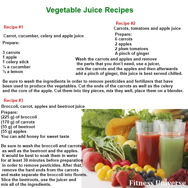 Vegetable Juice Recipes Fitness Universe