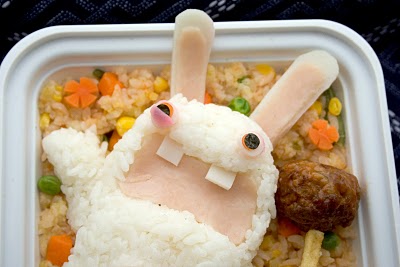 Tartera Raving Rabbids hechos con comida Tartera Raving Rabbids hechos con comida