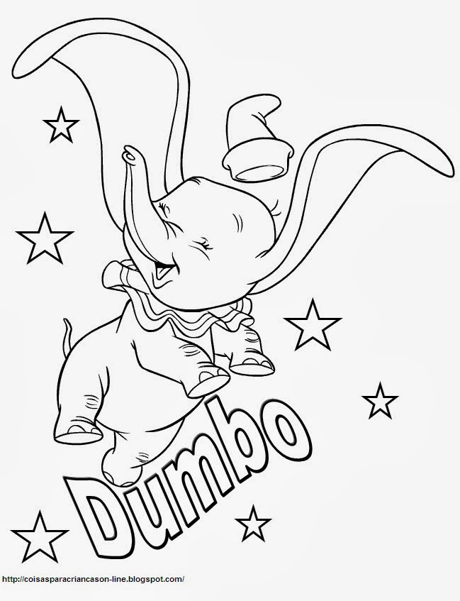 Desenhos para Pintar: Desenhos do Dumbo para Colorir Online.