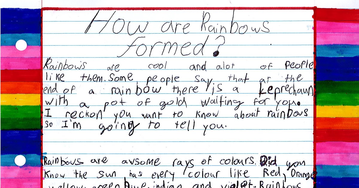 Elliott's yr7 blog Explanation Writing How are Rainbows Formed?