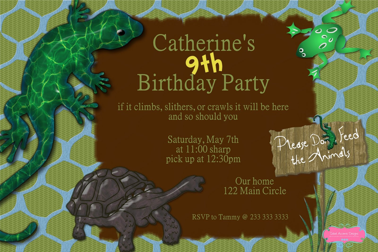 Ideal Accents Designs Reptile Party