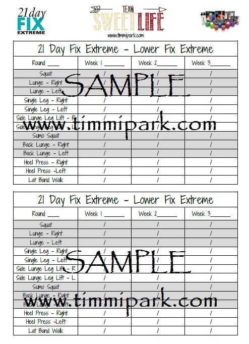 21 day fix extreme workout tracking sheets for weights online workout tracker