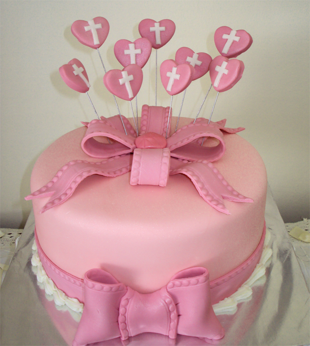 Delana's Cakes Hearts Christening Cake