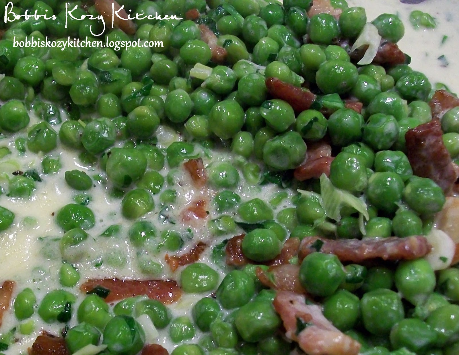 Bobbi's Kozy Kitchen Creamy Peas with Bacon
