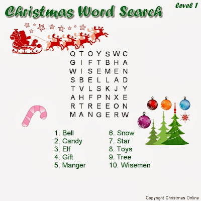 Christmas Word Search For Kids 3