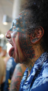 Crazy Guy with Tattoos on Face